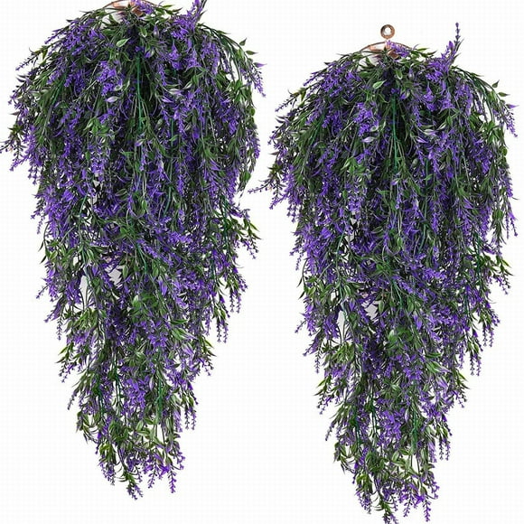 Prime SHISHIan Hanging Plants Artificial Lavender Plants Hanging Vines Artificial Hanging Flowers For Spring Decor Home Garden Wedding Decor Purpleï¼ï¼Christmas Decorationsï¼Fake Flowersï¼