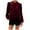 Burgundy, variant on Women's Velvet Blouse Solid Color Lace Trim Long Sleeves Round Neck Elegant Fall Casual Tops Shirts Olive Green