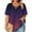 Navy, variant on Womens Tops Summer V Neck Oversized Tees Black Short Sleeve Plus Size Gradient Womens Plus Size Blouses