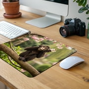 Hear No Evil Cute Monkey Mouse Pad Low Profile Gaming Mat