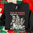 thumbnail image 2 of Funny Raccoon Deck These Halls Sweatshirt | Christmas Holiday Graphic Pullover, 2 of 6