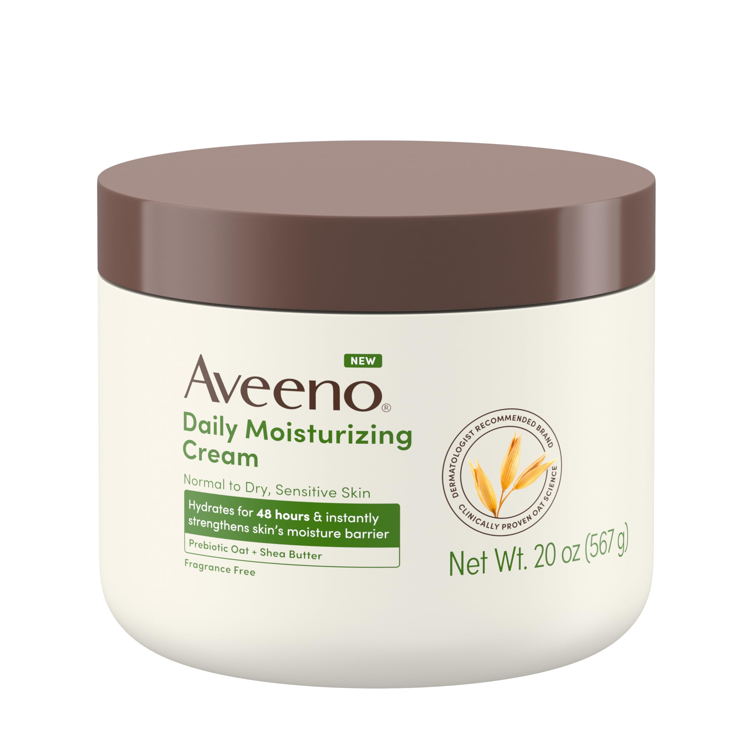 Aveeno Daily Moisturizing Cream for Normal to Dry Sensitive Skin 20 oz product package