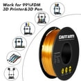 thumbnail image 6 of GIANTARM Shiny Silk Gold 3D Printer PLA Filament Toughness Enhanced with 1.75mm Dimensional Accuracy +/-0.03mm, 1080 Feet per Roll, Vacuum Packaging, for Most 3D FDM Printer, 6 of 7