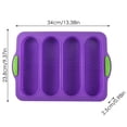 thumbnail image 2 of 4-Cavity Silicone French Bread Loaf Pan Non-Stick Flexible Baking Tray for Homemade Cakes and Pastries, 2 of 3