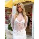 thumbnail image 5 of Camiseta de manga larga transparente para mujer, cuello alto, estampado de corazón, corte ajustado, estilo casual y urbano., 5 of 7
