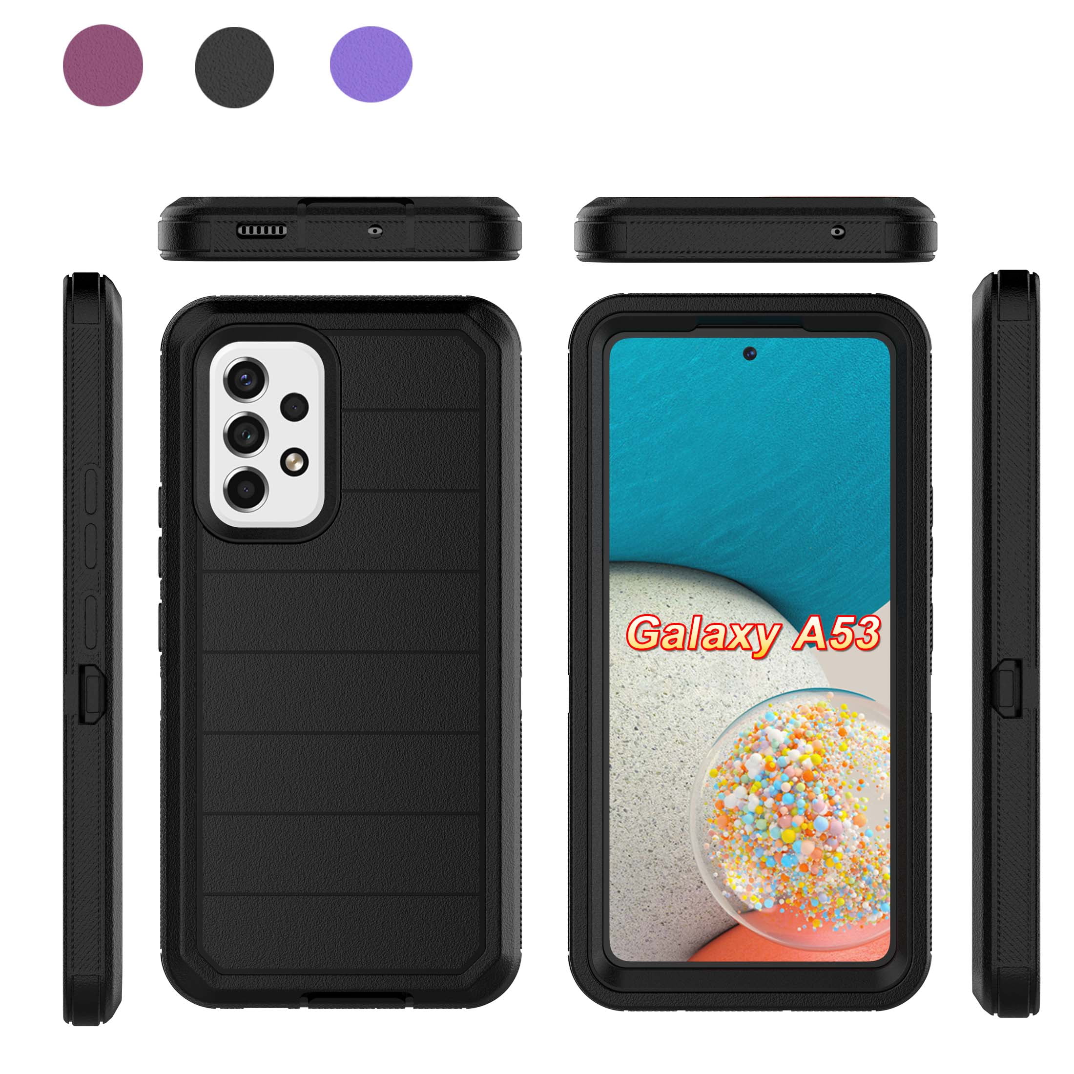 Case For Samsung Galaxy A53, Njjex 2 in 1 Hard PC Case for Galaxy A53