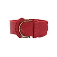 thumbnail image 5 of Women Red Elastic Waistband Belt Hip High Waist Gold Buckle S M, 5 of 14