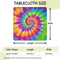 thumbnail image 2 of Colorful Rainbow Tie Dye Spiral Pattern Square Fitted Tablecloth with Elastic Edge,Square Table Cover,Washable Elastic Table Cover for Home Kitchen Party Decor 34"x34", 2 of 6