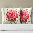 thumbnail image 6 of Valentines Day Throw Pillow Covers 16x16, Mason Jar Pink Red Hearts Candies Decorative Pillow Cases Soft Square Cushion Cover for Wedding Anniversary Home Decor Set of 2, 6 of 6