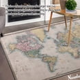 thumbnail image 2 of GZHJMY World Map Non Slip Area Rug for Living Dinning Room Bedroom Kitchen, 1.7 ' x 2.6'(20 x 31 Inches / 50 x 80 cm), Vintage World Map Educational Nursery Rug Floor Carpet Yoga Mat, 2 of 6