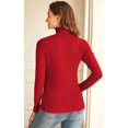 thumbnail image 4 of XINQIHANG Women Turtleneck Tops Long Sleeve Fine-Ribbed Lightweight Stretch Base Layer Shirts, 4 of 4