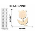 thumbnail image 2 of Unfinished Wood Tulip Flower Silhouette - Craft- up to 46" DIY 6" / 1/4", 2 of 3