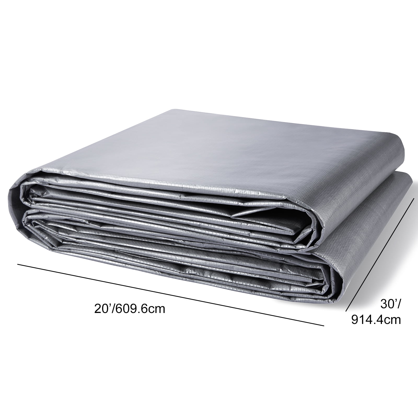 KFFKFF Tarp Heavy Duty Waterproof 20 x 30 ft 10Mil Plastic Poly Tear UV Resistant
