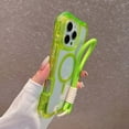 thumbnail image 4 of for iPhone 15 Pro Max Clear Magnetic Case with Anti-Drop Wrist Strap, Military Grade Drop Protection Anti-Yellowing Cell Phone Cover - Rugged Durable Shockproof Protective Bumper Case, Green, 4 of 9