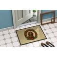 thumbnail image 2 of Carolines Treasures DAC2378MAT 18 x 27 in. Unisex Irish Water Spaniel Christmas Flowers Doormat, 2 of 6