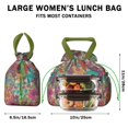 thumbnail image 5 of Pioneer Flower Floral Print Pattern Drawstring Lunch Bag Women - Drawstring Lunch Bag Insulated for Work Office - Stain-Resistant Large Lunchbags for Women with Multi-Pockets, 5 of 6