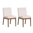 thumbnail image 3 of GZXS Light Beige Fabric Upholstered Dining Side Chairs Set of 2 with Rubber Wood Legs and Cushioned Seat, Easy Assembly for Dining Room, Home Office & Cafe, 3 of 8