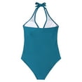 thumbnail image 3 of Traje de baño de una pieza para mujer, cómodo, liso, con almohadilla en el pecho, sin aros, Bikini con escote en V profundo OAVQHLG3B Store  lin121212, 3 of 3