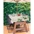 thumbnail image 3 of nqOlkjepod Rustic Green Leaves Outdoor Tablecloth with Umbrella Hole & Zipper, Spring Pastoral Nature Vines Plants Rectangle Table Cover 54x80 Inch, Dining Waterproof Table Cloth Protector for Patio, 3 of 7