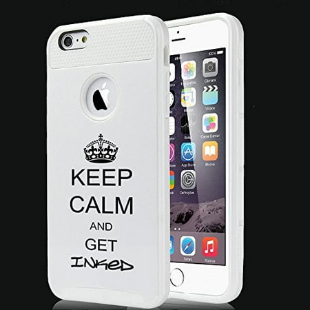 Tattoo Ink Case For Apple (iPhone 8) Shockproof Impact Hard Soft Case Cover Keep Calm And Get Inked Tattoo (White) ()