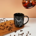 thumbnail image 5 of 14oz Matte Black Ceramic Fox Mug - Minimalist Sketch Art Coffee Cup - Microwave Dishwasher Safe Gift for Him Her, 5 of 11