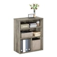 thumbnail image 3 of Pemberly Row Contemporary 3-Tier Display Bookcase in French Oak, 3 of 6