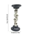 thumbnail image 3 of Deeceymbur Detailed Embossed Skull Design Candelabra Halloween Party Theme Home Decor Practical Daily Display 3.74x7.68in, 3 of 6