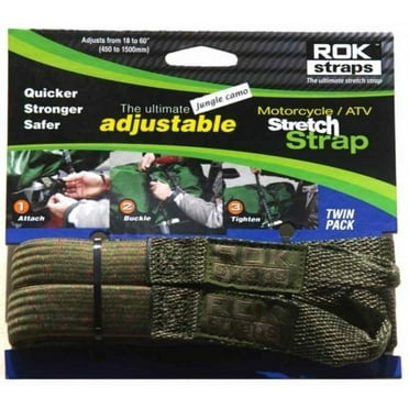 ROK Straps NEW Camo 2-pk Stretch Tie Downs 18'-60' Motorcycle Adjustable Straps