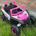 thumbnail image 5 of Joyracer 4WD 24 Volt Ride on Toys, 2 Seater Power Car wheels with Remote Control, Bluetooth, Spring Suspension, LED Light, Pink, 5 of 12