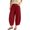 Red, variant on Tqcoqu Women's Cotton Linen Pleated Pants,Button High Waist Loose Cropped Balloon Casual Trousers With Pockets For Spring Summer,Army Green Women's S-XXL