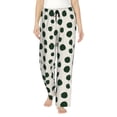 thumbnail image 1 of Fotbe Abstract Green Polka Dot Pantalones de Pijama para Mujer, Pantalones de Dormir, Pantalones Pj con Cordón y Bolsillos-Large, 1 of 6