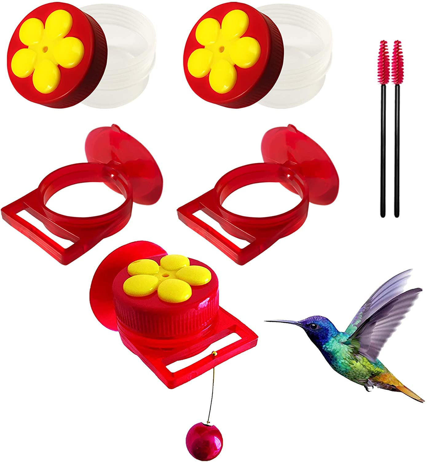 LASHALL DECOR Multifunctional Mini Hummingbird Feeder Outdoor Window