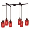thumbnail image 2 of Elk Home Hammered Glass 33'' Wide 6-Light Pendant - Oil Rubbed Bronze with Clear, 2 of 2