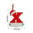 thumbnail image 4 of Christmas Tree Decoration Pendant, Santa Hat Alphabet Christmas Ornaments, Red and White English Letter Hanging Decor with String for Xmas Tree Holiday Decor, 4 of 4