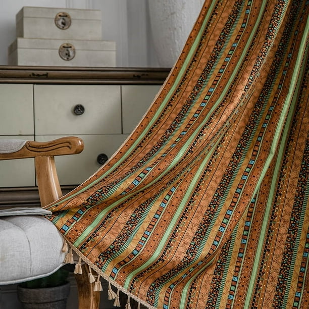 Nvzi Cortinas para el hogar para dormitorio, sala de estar, semiopacas, estilo rústico,tratamiento de ventana hueca, con bolsillo para varilla (2 paneles, 70,8 x 59 pulgadas, A66)