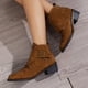 thumbnail image 2 of NECHOLOGY Botas Mujer Adulto Femenino Zapatos Botines para mujer Botas de tobillo de diseñador de moda para mujer Botas casuales de tacón bajo grueso (Brown, 7.5), 2 of 7