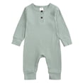 thumbnail image 3 of CAICJ98 Newborn Baby Boy Girl Knitted Romper Jumpsuit Solid Long Sleeve Legging Bodysuit Playsuit Winter Clothes,Size 12-18 Months, 3 of 6