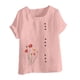 thumbnail image 4 of Camisetas de Manga Corta para las Mujeres Impreso Botón de Manga Corta Camiseta Blusa Poliéster, Ropa Casual Mirar Superior para las Mujeres, 4 of 8