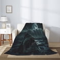 thumbnail image 2 of Sikiie Moonlit Night Sky Shark Cozy Flannel Fleece Throw Blanket: Lightweight & Thick for All Seasons - Perfect for Women, Men, & Kids"80"x60", 2 of 6
