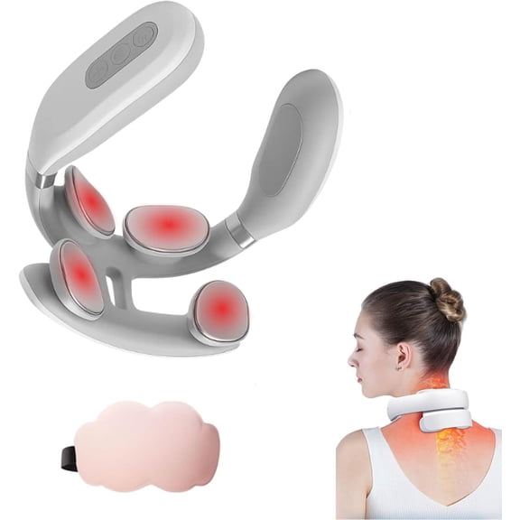 Vitality Magic Pro 2.0 Neck Massager with Heating Function - 4 Heat Heads, 6 Modes, 15 Intensities, Vagus Nerve Stimulator for Neck & Shoulder Pain Relief