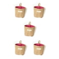 thumbnail image 3 of Advancent Living Room Wall Hanging Pocket Storage Decoration Cotton Bras Linen Tabletop Clothes Organizer Sundries Basket Sack Bag Punto rojo 5piezas, 3 of 6