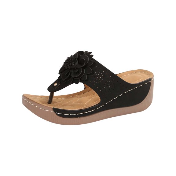 NOKIO Clearence Women's Roman Clip Toe Summer Sandals Hollow Out Breathable Wedge Heel Casual Lightweight Beach Slippers Non-Slip Comfort Outdoor Walking Shoes for Women