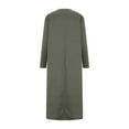 thumbnail image 5 of ZQUUVOU Women's Long Sleeve Solid Loose Maxi Dress With Pocket Muslin Girl Winter Loose Dress Olive Green, 5 of 6