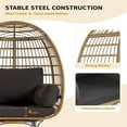 thumbnail image 4 of 360° Swivel Egg Chair, Oversized Patio Rotating Basket Chair, Waterproof, Steel Frame & Metal Base, PE Rattan Lounge Chair for Indoor & Outdoor Porch Living Room Backyard, 4 of 7