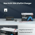 thumbnail image 4 of Cargador de batería de Litio de 12 V 20 A 14.6 V LiFePO4 Cargador de batería con activación de 0 V, indicador LED y Cotor Anderson para baterías de Litio de 12 V en Barco RV, 4 of 5