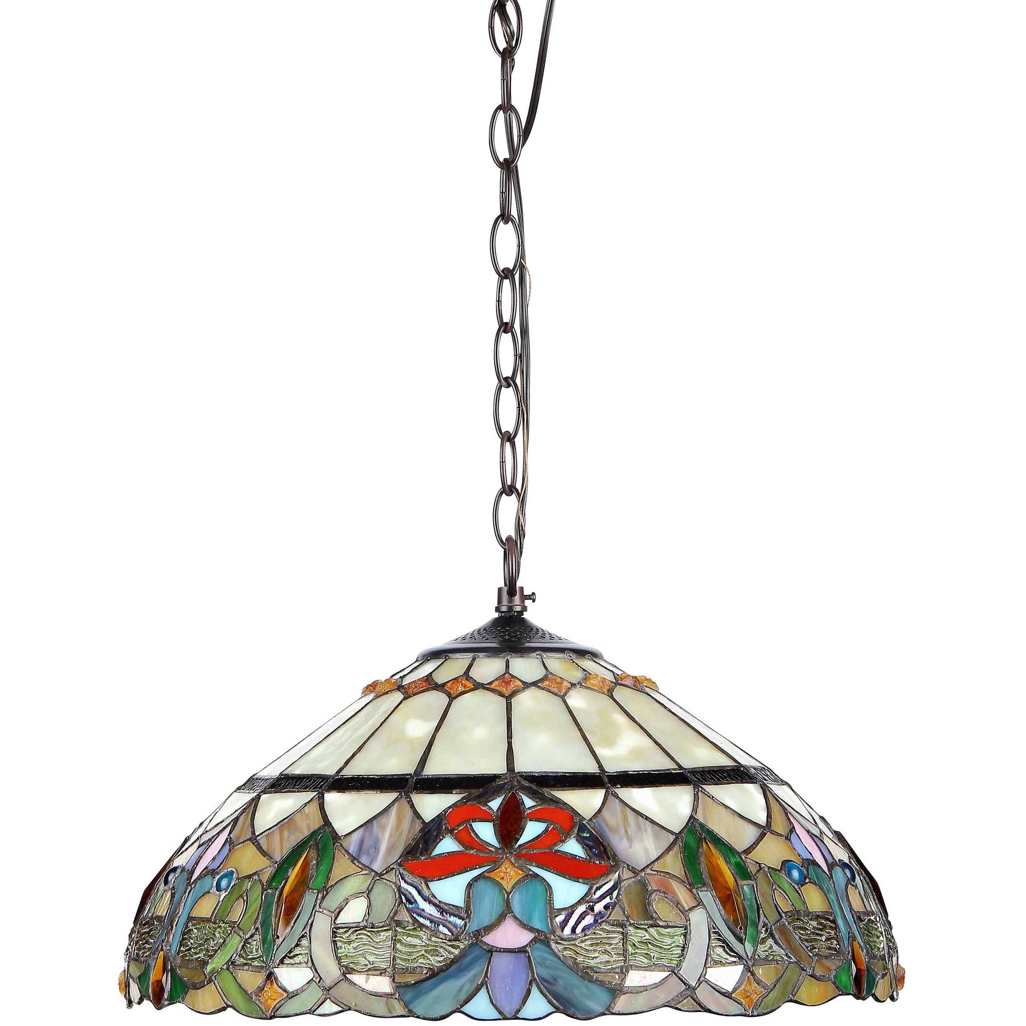 CHLOE Lighting HESTER Tiffany-style 2 Light Victorian Ceiling Pendant Fixture 18" Shade