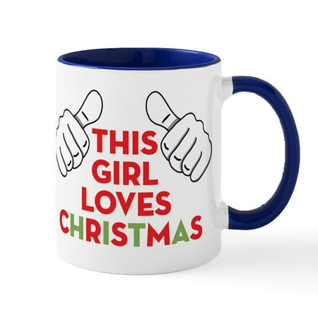

CafePress - This Girl Loves Christmas - 11 oz Ceramic Mug - Novelty Coffee Tea Cup
