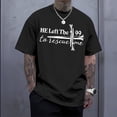 thumbnail image 5 of Ankishi He Left The 99 To Rescue Me Shirt Crew Neck Short Sleeve Religious Tee Loose Men's Clothes for Date, 5 of 8