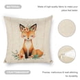 thumbnail image 3 of Flower crown fox Linen toss pillowcase Decoration pillowcase Gift preferred 24x24" Cushion cover 2 set Sofa pillowcase Sofa bedroom living room car, 3 of 6