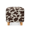 thumbnail image 2 of SCRAWLGOD Brown Beige Cow Print Ottoman Slipcover, Removable Square Slipcover with Elastic Bottom for Footrest Sofa Folding Foot Stool Protection Universal Fit, 2 of 7